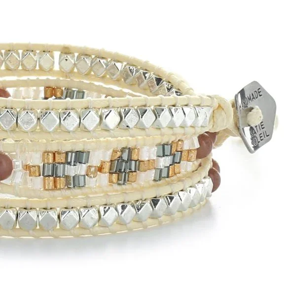 New Handmade Miyuki Beads Cross 3 Wraps Bracelet - Picture 2 of 4